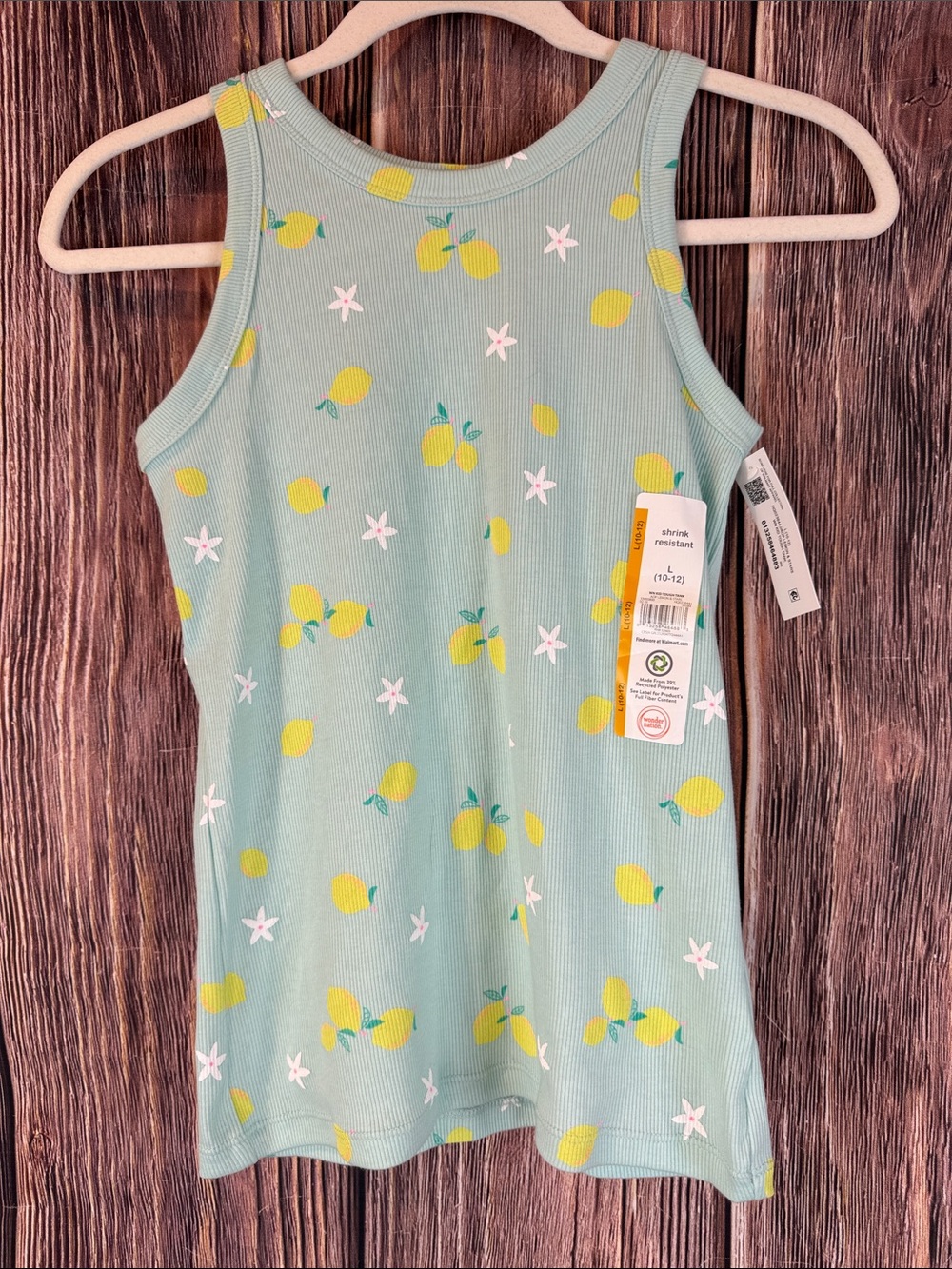 wonder nation Mint Green Tank Top with Yellow Lemon Print